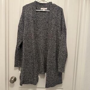 LOFT Plus Marled Gray Open Front Cardigan Women’s 20/22